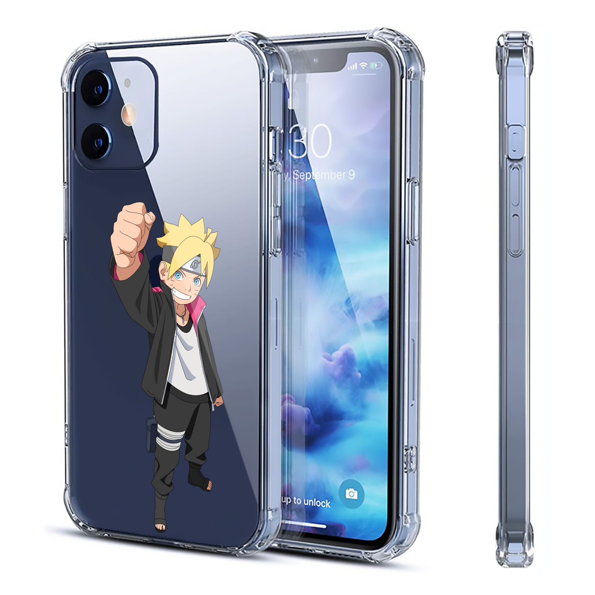 （画像用） NARUTO -ナルト- うずまき ボルト Uzumaki Boruto 【iPhone 12シリーズ対応】透明スマホケース（クリアソフトケース）